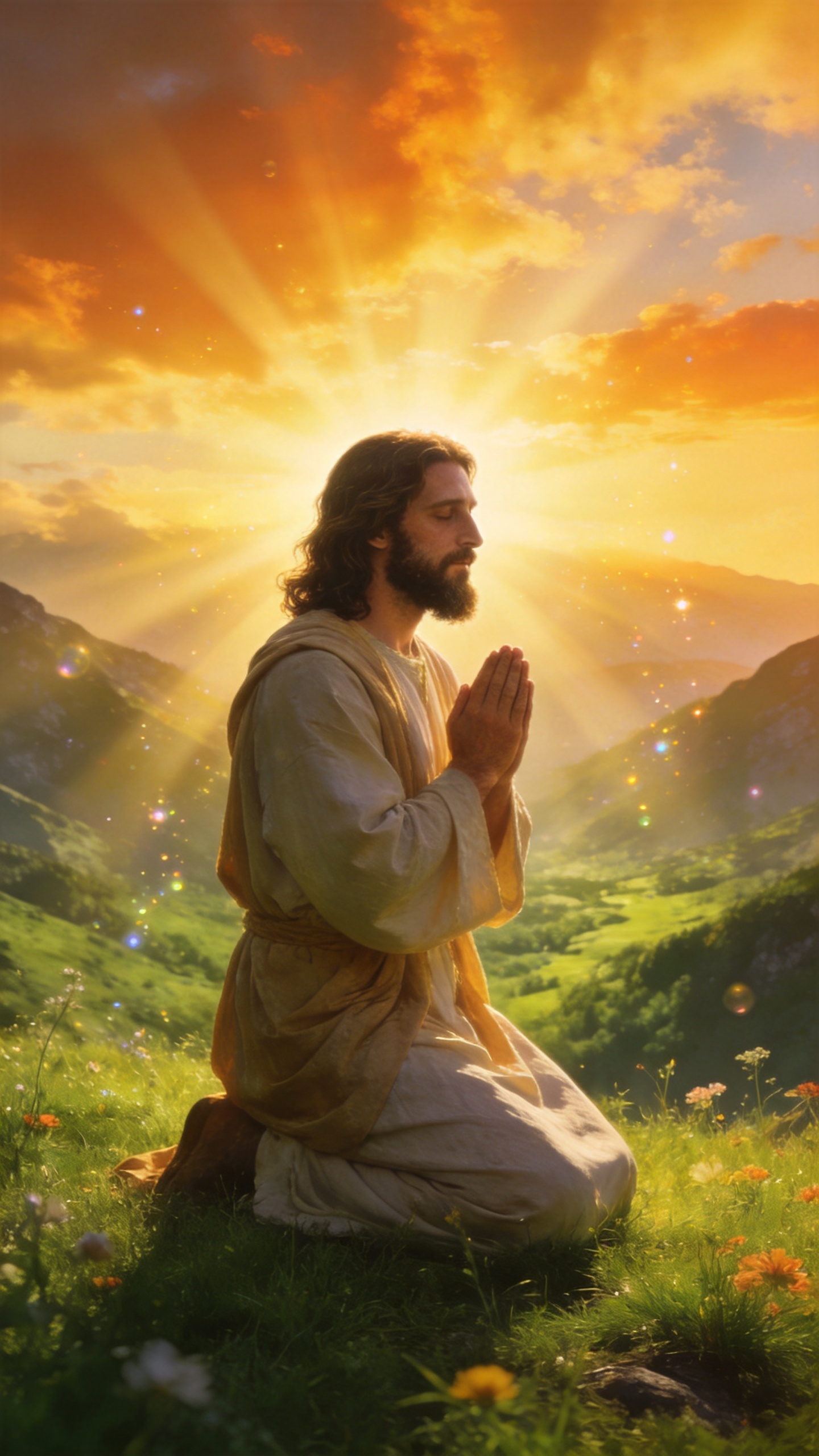 Jesús en oración al amanecer